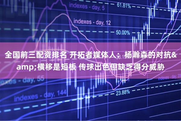 全国前三配资排名 开拓者媒体人：杨瀚森的对抗&横移是短板 传球出色但缺乏得分威胁